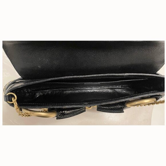 Auth Gucci Tom Ford large studded horsebit clutch chain strap REAL black python - Picture 11 of 14